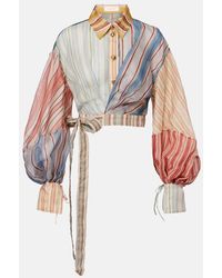 Zimmermann - Blusa Rebellion De Lino Y Seda A Rayas - Lyst