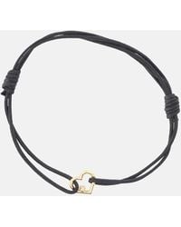 Aliita - Corazon Brillante Mini 9kt Gold Cord Bracelet With Enamel And Diamond - Lyst