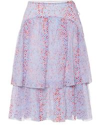 See By Chloé - Printed Cotton And Silk Midi Skirt - Lyst