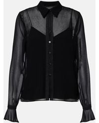 Gucci - Lace-Trimmed Silk Georgette Shirt - Lyst