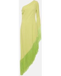 ‎Taller Marmo - Aventador Fringed Crepe Midi Dress - Lyst