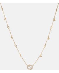 Gucci - Interlocking G 18Kt Necklace With Diamonds - Lyst