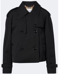 Burberry - Double-Breasted Cotton Gabardine Jacket - Lyst