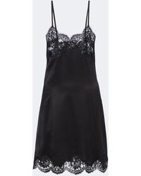 Dolce & Gabbana - Lace-Trimmed Silk Satin Slip Dress - Lyst