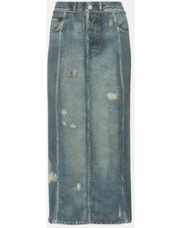 Acne Studios - Mid-Rise Printed Denim Midi Skirt - Lyst