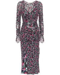 Diane von Furstenberg Corinne Printed Mesh Midi Dress - Multicolor