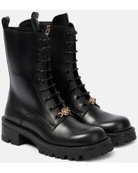 Versace - Vagabond Leather Lace-Up Boots - Lyst