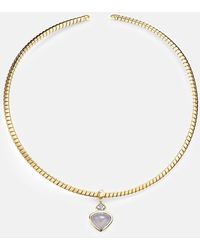 Marina B - Trisolina 18Kt Pendant Necklace With Chalcedony And Diamonds - Lyst