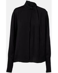 Tom Ford - Draped Silk Satin Blouse - Lyst