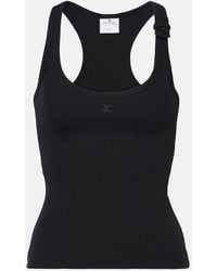 Courreges - Ribbed-Knit Cotton Tank Top - Lyst