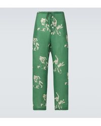 Bode - Football Linen Pajama Pants - Lyst