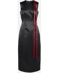 Simone Rocha - Vestido Midi De Saten Con Lazo - Lyst