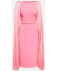Safiyaa - Essiah Crepe And Satin Midi Dress - Lyst