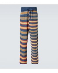 The Elder Statesman - Leo Striped Cashmere And Cotton Pants - Lyst