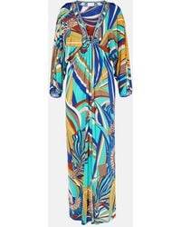 CAMILLA - Draped Printed Jersey Maxi Dress - Lyst