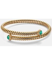 Marina B - Trisolina Dolce 18Kt Bangle With Emeralds And Diamonds - Lyst