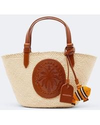Aquazzura - Tropical Mini Raffia Top-Handle Bag - Lyst