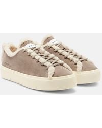 Inuikii - Shearling-Trimmed Suede Low-Top Sneakers - Lyst