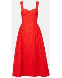 Rebecca Vallance - Robe Midi Blaire En Dentelle De Coton - Lyst