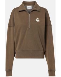 Isabel Marant - Ross Cotton-Blend Jersey Half-Zip Sweater - Lyst