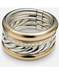 David Yurman - Dy Mercer 18Kt And Sterling Ring With Diamonds - Lyst