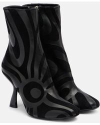 PUCCI - Marmo Suede And Leather Ankle Boots - Lyst