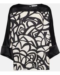 Max Mara - Quaglia Printed Silk Satin Top - Lyst