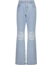 Loewe Anagram High-rise Wide-leg Jeans - Blue