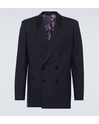 Etro - Jacquard Double-breasted Wool Blazer - Lyst