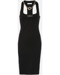 Area - Logo Chain-Detail Midi Dress - Lyst