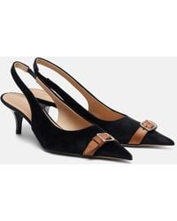 JW Anderson - Leather-Trimmed Velvet Slingback Pumps - Lyst
