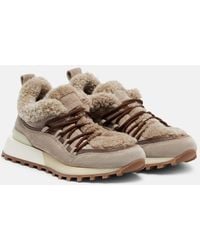 Brunello Cucinelli - Shearling-Lined Suede Sneakers - Lyst