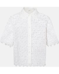 FRAME - The Deco Eyelet Cotton Shirt - Lyst