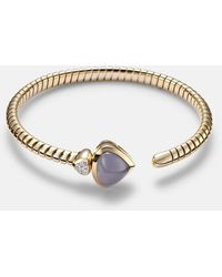Marina B - Trisolina Bypass 18Kt Cuff Bracelet With Chalcedony And Diamonds - Lyst