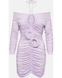Magda Butrym - Floral-appliquéd Cutout Stretch-jersey Mini Dress - Lyst