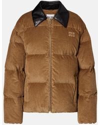 Miu Miu - Cotton Corduroy Down Jacket - Lyst