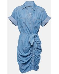 Veronica Beard - Vestido Camisero Hensley De Denim Fruncido - Lyst