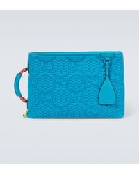 Gucci - Large GG Scuba Leather-trimmed Pouch - Lyst
