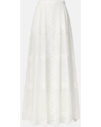 Ralph Lauren - Malti Cotton And Silk Maxi Skirt - Lyst