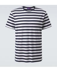 Ralph Lauren - Striped Cotton Lisle And Pique T-Shirt - Lyst
