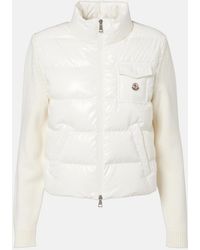 Moncler - Down-Paneled Wool Cardigan - Lyst