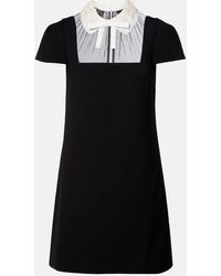 Self-Portrait - Bow-Detail Crepe Minidress - Lyst