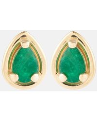 STONE AND STRAND - Birthstone Bonbon 14kt Gold Earrings With Emeralds - Lyst