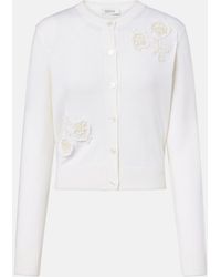 Erdem - Cardigan En Laine A Appliques Floraux - Lyst
