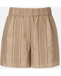 Brunello Cucinelli - Broderie Anglaise Cotton-Blend Shorts - Lyst