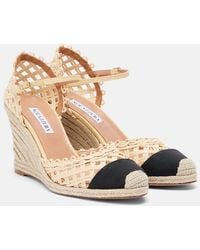 Aquazzura - Sunburst Raffia Espadrille Wedges - Lyst