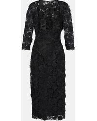 Carolina Herrera - Lace Midi Dress - Lyst