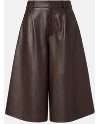 Brunello Cucinelli - Leather Bermuda Shorts - Lyst
