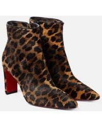 Christian Louboutin - Suprabooty 85 Leopard-Print Ankle Boots - Lyst