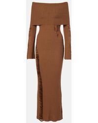 AYA MUSE - Danica Ribbed-Knit Silk-Blend Midi Dress - Lyst